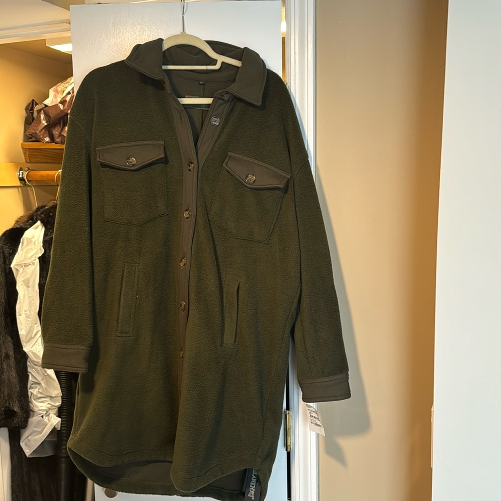 Brand new olive fleece shirt jacket
